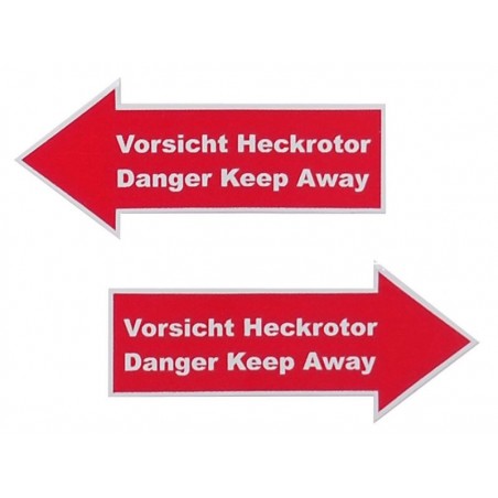 Warnhinweis "Vorsicht Heckrotor"