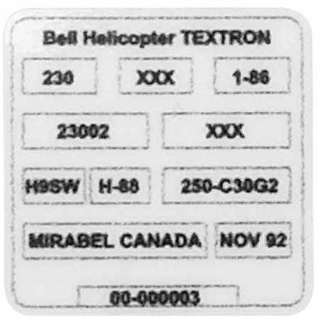 Etiqueta autoadhesiva Bell Helicopter / Bell 230