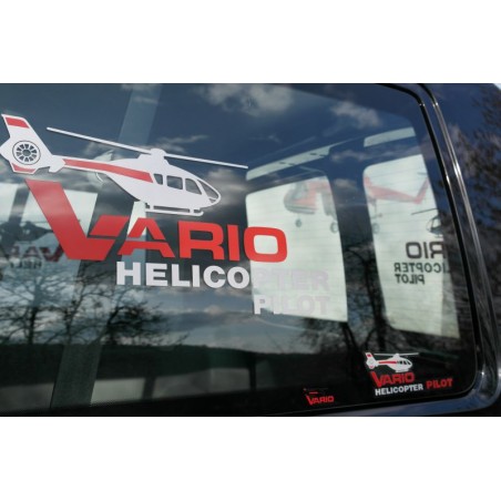 Vario Helicopter Pilot sticker, rojo-plateado