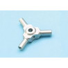 Hub central tripala, aluminio, 6 mm 