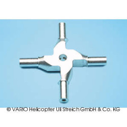 Hub central 4 palas, 6 mm o