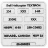 Etiqueta autoadhesiva Bell Helicopter / Bell 230