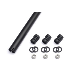 Alu-Heckrohr, kugelgelagert 20 x 0,5 x 790 mm, schwarz