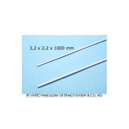PVC tube 3.2 x 2.2 x 1000 mm, white